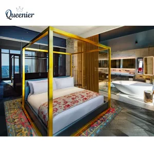 Modern Hotel Bedroom Furniture Set Hotel Furniture Manufacturer Custom Four Poster Canopy Hotel Bed Hotel Room Furniture Project