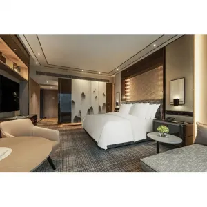 Modern Hotel Bedroom Furniture Set Wood King Size American Style Guest Room Complete Hotel Bedroom Set with 5 Years Warranty