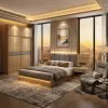 2026 Modern Hotel Bedroom Furniture Set Luxury Plywood Grey Upholstered Guest Room Suite 4-5 Star Hospitality Projects Apartment