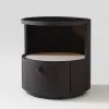 Modern Luxury Design Wooden Hotel Nightstand Bedroom Minimalist Multi-Layer Solid Wood Bedside Table Double Drawer Apartment Use