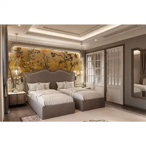 Modern Luxury European 5 Star Complete Hotel Bedroom Set Custom CAD 3D Wood Hotel Style Bed Guest Room Furniture for Apartment