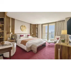 Modern Luxury Five-Star Hotel Bedroom Furniture Set Solid Wood Customizable Design Hotel Room Renovate Project for Apartment Use
