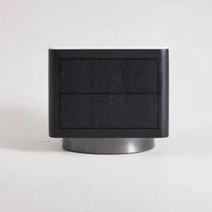 Modern Luxury Solid Wood Bedside Table for Hotel Home Apartment Black Square Storage Drawer Nightstand Eco-Friendly Durable