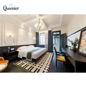 Modern Luxury 3-5 Star Hotel Guest Room Bedroom Furniture Set Custom Design Solid Wood Apartment Use