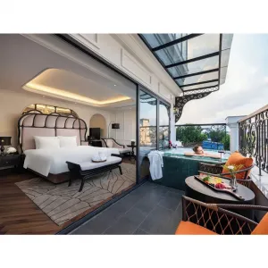 Modern Resort Villa Hotel Bedroom Furniture Set Queen Size Hotel Room Bed Elegant Hotel Apartment Furniture