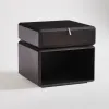 Nordic Minimalist Black Night Stand Modern Solid Wood Bedside Table Creative Rotating Double Drawer Bedroom Wooden Nightstand