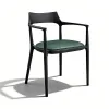 Nordic Modern Hotel Restaurant Dining Chair Leather Black Portable Stackable