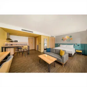 OEM ODM Foshan Hotel Furniture Supplier Modern Wooden king Size Bed Hotel Bedroom Set Full Hotel Room Furniture Project Solution