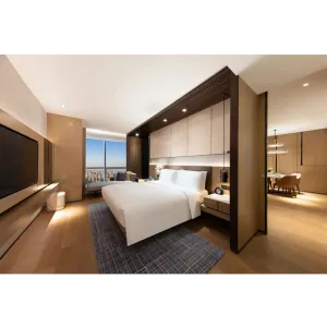 One Stop Solution Hotel Furniture Manufacturer 5 Star king Size Bed Modern Wooden Durable Commercial Hotel Bedroom Furniture Set