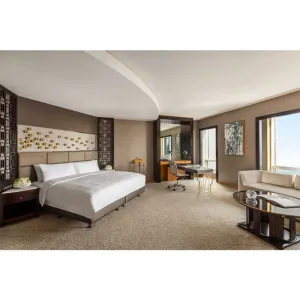 Shangri-La 5-Star Luxury Modern Eco-Friendly Durable Hotel Bedroom Bed Standard Room Furniture Set for Hotel Project Solution