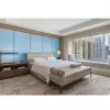 5 Star Hotel Bedroom Furniture Set Modern Solid Wood Frame king Sized Hotel Bed with Leather Slats for Apartment Project