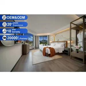 5 Star Hotel Furniture Supplier Complete Hotel Bedroom Set Modern Luxury Custom Interior Hotel Room Design for Boutique Hotels