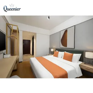 Wholesale Price 5 Star Hotel Bedroom Set Custom Solid Wood Resort Hotel King Sized Bed Full Hotel Room Furniture Manufacturer