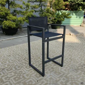 All Weather Enduring Style Stool Outdoor Aluminium Furniture High Bar Chair Armrest Metal Bar Stool