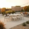 All-Weather Outdoor Dining Setting 24m Low Maintenance Table 8 Santorini Aluminium Chairs Removable Washable Outdoor