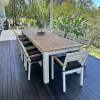 Aluminium Alloy Waterproof Modern Outdoor Table Chairs Set 355m Outdoor Aluminium Table with 12 Capri Chairs