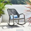 Aluminium Frame Rope Weaving Waterproof Balcony Furniture Outdoor Luxury Rocking Garden Chair