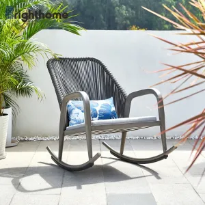 Aluminium Frame Rope Weaving Waterproof Balcony Furniture Outdoor Luxury Rocking Garden Chair