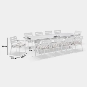 Aluminum Garden Outdoor Dining Table Set OEM ODM Custom Size Lightweight Patio Dining Furniture with Waterproof Cushions