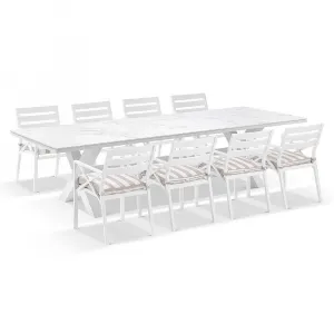 Aluminum Garden Outdoor Dining Table and Chair Set Waterproof UV Resistant Patio Furniture for Backyard Balcony Villa Daily Use