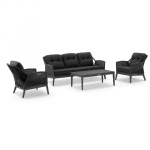 Backyard Garden Villa Hand-woven Rope Outdoor Sofa Set Weather Resistant Aluminum Frame Patio Leisure Furniture