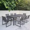 Commercial Grade Outdoor Garden Restaurant Garden Aluminum Frame Waterproof Outdoor Furniture Sets for 8 Seat