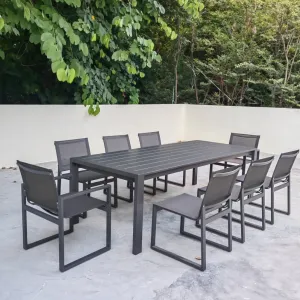 Commercial Grade Outdoor Garden Restaurant Garden Aluminum Frame Waterproof Outdoor Furniture Sets for 8 Seat