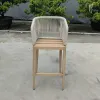 Courtyard Hotel Durable Waterproof Uv-Resistant Outdoor Patio High Bar Chair Modern Garden Bar Stools