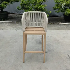 Courtyard Hotel Durable Waterproof Uv-Resistant Outdoor Patio High Bar Chair Modern Garden Bar Stools