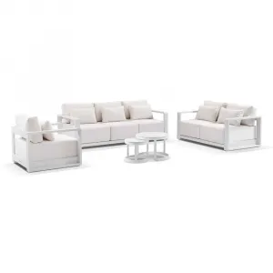 Courtyard Park Outdoor Dining Table Sofa 321 Outdoor Aluminium Lounge with Cushions Sofa Coffee Table Set