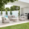 Custom Colour 4-Seater Outdoor Lounge Package White Powder Coated Aluminium Coffee Table Set