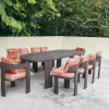 Customisable 10 Seaters All Weather Waterproof Rectangular Luxury Style Aluminum Patio Furniture Set Outdoor Dining Sets