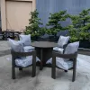 Customize Nordic Style Garden Furniture Round Dining Table And Chair Outside Aluminum Modern Outdoor Dining Table Set