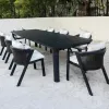 Factory Custom Aluminum Rectangle 8 Seater Dining Set Patio Furniture Set Outdoor Aluminium Dining Table Set