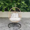 Factory Modern Outdoor Patio Garden Stand Egg Chair Single Seat Egg Chair Outdoor Rattan Swing Hanging Chair