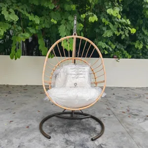 Factory Modern Outdoor Patio Garden Stand Egg Chair Single Seat Egg Chair Outdoor Rattan Swing Hanging Chair