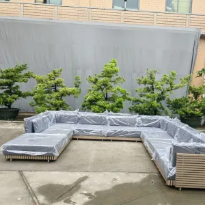 Factory Price Garden Furniture Outdoor Lounge Patio Sectional Sofa Set Modular Cushion Couch Outdoor Furniture Sofa Set