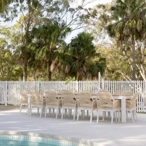 High End Villa Aluminum Table and Table Set With Cushion Garden Aluminum Modern Tables Outdoor Dining Set