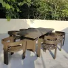 Aluminum Waterproof Outdoor Furniture Dining Set for Hotel Park Apartment Villa