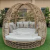 PE Rattan Waterproof Leisure Swimming Pool Garden Furniture Recliner Bed Outdoor Sun Lounger Beach Pool Chair
