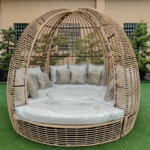 PE Rattan Waterproof Leisure Swimming Pool Garden Furniture Recliner Bed Outdoor Sun Lounger Beach Pool Chair