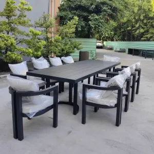 Minimalist Outdoor Lounge Furniture Set Aluminum Modern Obalcony Outdoor Furniture Dinning Set