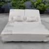 Minimalist Style Dual Adjustable Sun Bed White Aluminum Garden Loungers for Outdoor Hotel Living Room Pool Beach Chaise