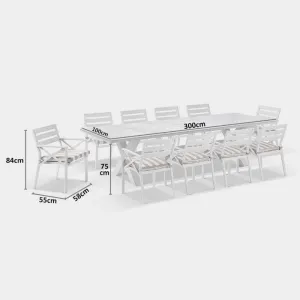 Modern All Weather Aluminum Outdoor Dining Furniture Set Anti-Rust Garden Table Chairs for Hotel Courtyard Cafe Restaurant