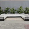 Modern Aluminum Frame Outdoor Garden Sofa Set-Durable Eco-Friendly for Hotel Lounge and Villa Use