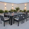 Modern Hotel Outdoor Dining Table and Chair Outdoor 16m Round Aluminium Dining Table with 8 Chairs