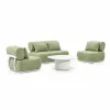 Modern Minimalist Outdoor Weather Resistant Aluminium Sofa 90cm Coffee Table Set for Alfresco Pool Deck Rooftop Patio