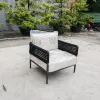 Modern Outdoor Furniture Waterproof Outdoor Fabric Quicky Dry Foam Aluminum and Rattan Patio Garden Sets Rope Sofa