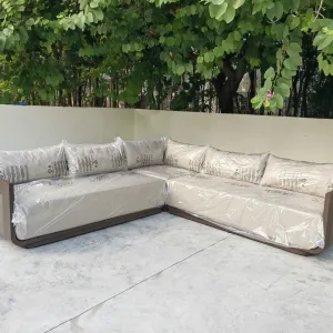 Modern Seating Room Furniture L-Shaped Sectional Sofa Aluminum Frame Modular Couch Chaise Sofa