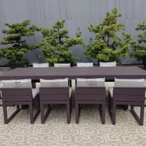 New Design Metal Outdoor Furniture Patio Aluminum Balcony Rainproof Dining Garden Table Chair Set